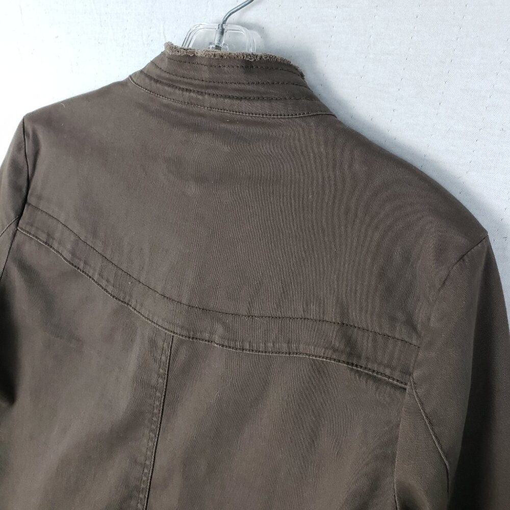 Vintage Y2K Adriana USA Army Style Jacket Military Utility Snap Buttons size L - Picture 11 of 14